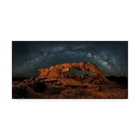 Hua Zhu 'Milky Way Over The Sunset Arch' Canvas Art,12x24